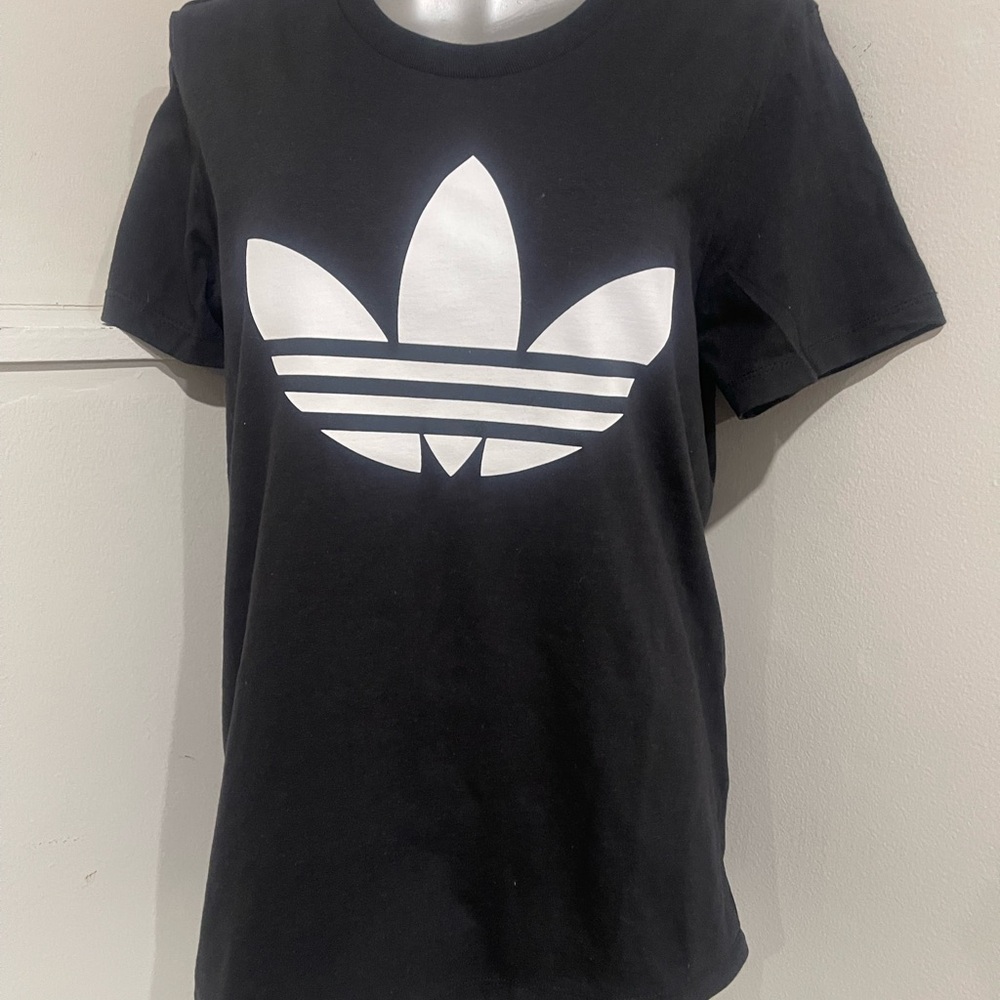 Adidas Black Tee with White Accents